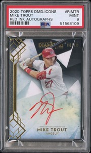 2020 Topps Diamond Icons Mike Trout Red Ink Autograph /10 PSA 9