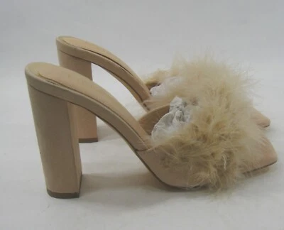 LILIANA SKINTONE 4.5" Bloque Tacón PEEP Puntera Piel en Puntera Zapatos sin cordones MUJERES Talla 7.5 Foto 1 de 4