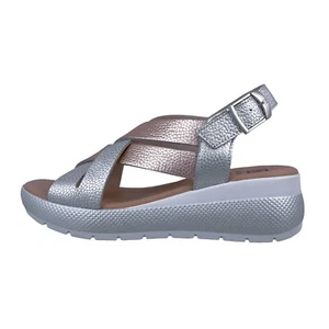 Dorking By Fluchos: Sandales Femme Semelle Cuir Argent D9316 - Glamour et - Picture 1 of 6