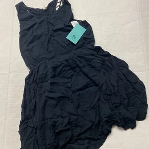 Rip Curl Sleeveless Fit & Flare Crochet Detail Back Earth Angel Dress Black S - Picture 1 of 5
