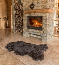 Sheep Skin Natural Lambskin Sheepskin Sheepskin Eco Fur Braun / Black Carpet