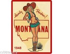 1948 MISS MONTANA STATE SEXY GAL PINUP Refrigerator / Tool Box Magnet  