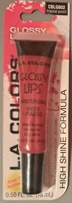 L.A. Colors Tropical Punch Glossy Lips Sheer Lip Gloss CBLG802 4 ct. high shine - Image 1 of 2