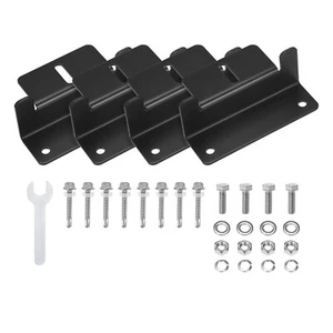 4 Units Solar Panel Mounting Z Brackets Aluminum with Wrench for RVs Black - Picture 1 of 6