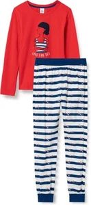 Sanetta 244975 Mädchen Schlafanzug Pyjama Nachtwäsche Schwimmerin Meer orange - Bild 1 von 3