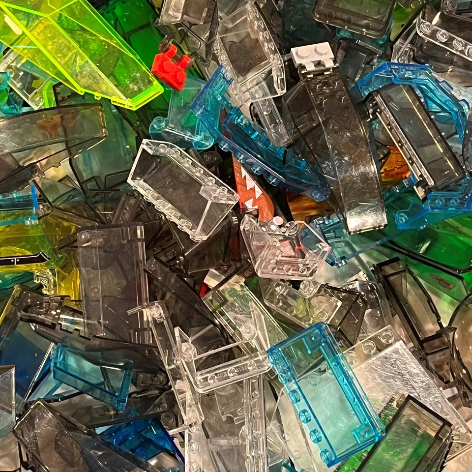 Lego ½ Pound of Translucent Mix Windows Windshield Cockpit Car Truck Ship +More - Image 1 of 4