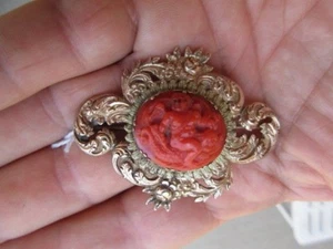 spilla oro giallo, e rosso + . Corallo di SCIACCA. epoca 1700 -- AUTENTICA -- - Foto 1 di 1