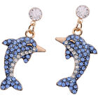  Dolphin Earrings Rhinestones Miss Jewelry Gifts Ocean Animal Studs