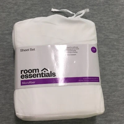 Room Essentials  Microfiber Sheet Set - WHITE  (FULL)(TARGET)(NEW) Easy Care - Image 1 of 4