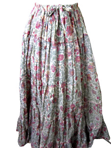 Vintage 70s Tiered Maxi Skirt Womens S Long Hippie Boho Floral