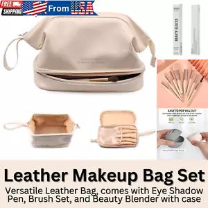 Cosmetic Bag Makeup, Beauty Sponge, Eye Shadow Pencil, Makeup Brushes Kit, Set - Picture 1 of 25