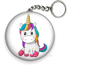 NEW CUTE LITTLE UNICORN RAINBOW COLOR HAIR KEYCHAIN KEY FOB CHAIN RING GIFT IDEA - Picture 1 of 1