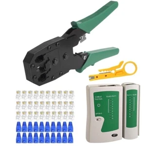 RJ45 Ethernet Cable Crimping Crimper Network Tester Punch Down Tool Kit Set UK - Picture 1 of 7