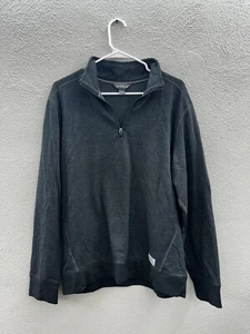 Eddie Bauer Mens Sweater Size Medium Gray Everyday 1/4 Zip Fleece - Picture 1 of 11