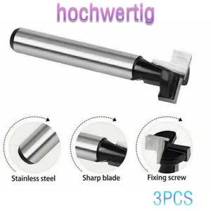 3pcs T-Nutfräser Set T-Nut 1/4 Schaft 6,35 mm Für M8 M6 M5 Sechskantschrauben - Bild 1 von 14