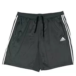 Adidas Mens Athletic Shorts Gray White Logo Pockets Drawstring 2XL - Picture 1 of 7