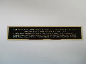 Giannis Antetokounmpo Bucks Nameplate For A Basketball Jersey Case Photo 1.5 X 8 - Picture 1 of 12