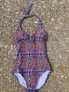 SEXY California JESSICA SIMPSON Cobalt Blue Paisley Bathing Suit Sz S ❤️sj7m17 - Picture 1 of 10