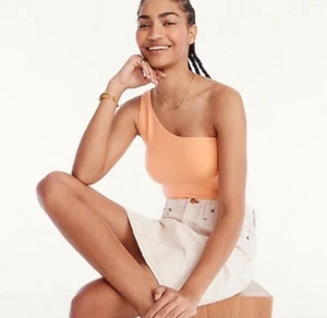 J. Crew NWT FormKnit One-Shoulder Tank - Bright Cantelope - Size Small - Bild 1 von 4