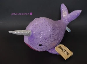 AURORA WORLD DESTINATION NATION SIGNATURE COLLECTION PURPLE NARWHAL 14" PLUSH - Picture 1 of 2