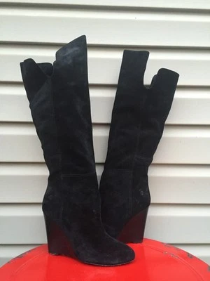 BOTAS MUJER HOUSE OF HARLOW 1960 SILLIA CROSTA CUÑA GAMUZA NEGRAS 10 EUR 40 $295 Foto 1 de 4