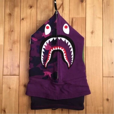 BAPE shark hoodie Mask neck warmer Purple camo A Bathing Ape - Image 1 of 4