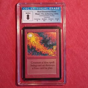 Magic The Gathering MTG 1993 Limited Edition Alpha: Red Elemental Blast CGC 8 - Picture 1 of 2