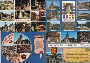 Lot 4 cartes postales card 10X15cm VILLEDIEU-LES-POELES multivues cloches bell 2 - Picture 1 of 1