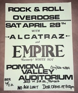 ROCK POSTER ALCATRAZ + OVERDOSE + ATRIUM + EMPIRE heavy metal Pomona, CA - Picture 1 of 1