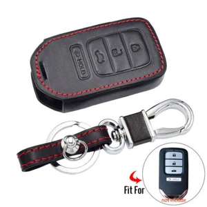 Funda protectora de cuero PU de 3 botones con control remoto sin llave negra para Honda - Imagen 1 de 7