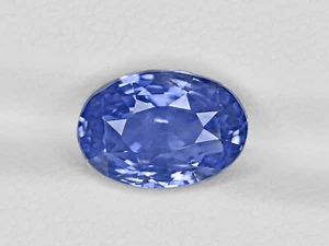 Zaffiro blu certificato GRS SRI LANKA 5,03 cts ovale naturale non trattato - Foto 1 di 7