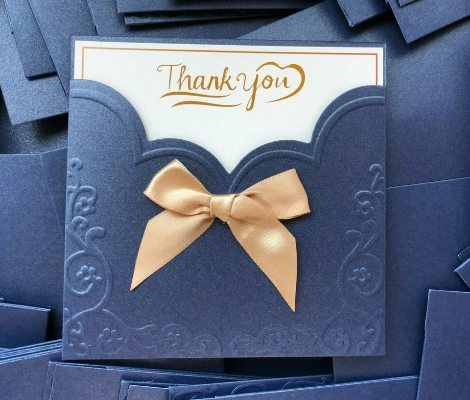 Pack de 20 tarjetas de agradecimiento IDNY Navy tarjetas en blanco tarjetas de invitación con sobres Foto 1 de 4