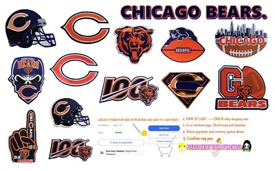 Chicago-Bears Sport Embroidery  Patches Iron,Sew on(Select options)✈Thai by USPS - Image 1 of 4