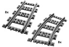 Lego 7896 ? Rc Trains ? Straight & Curved Rails - 16 Parts