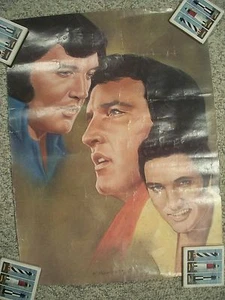 Póster 1981 de Three Faces of Elvis Presley de K. Henderson - Imagen 1 de 10