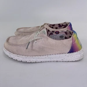 HEY DUDE WENDY Rose Gold PINK Glitter Lightweight Slip-On Youth Size 3 - Picture 1 of 10