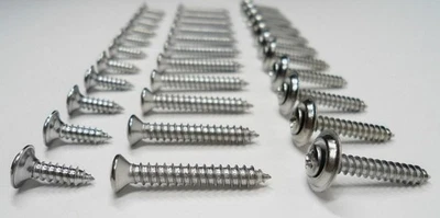(24pcs) INT/EXT CHROME SCREWS! FOR CLASSIC BUICK CHEVY PONTIAC CADDY (3 TYPES) - Image 1 of 4