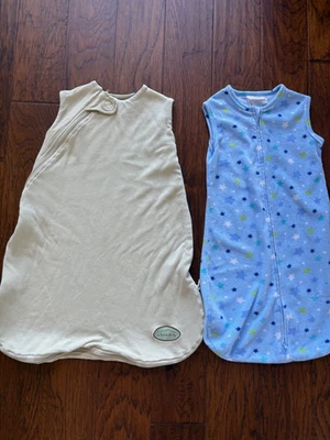 Lote x 2 Sacos de Dormir Grandes 6-18 M ~ Azul Verano Estrellas Vellón y Lt Verde Nube b Foto 1 de 4