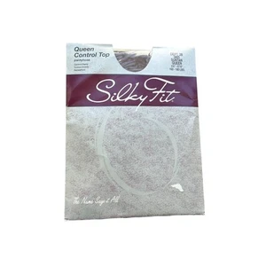 Pantimedias vintage de control de ajuste sedoso bronceado talla Queen L - Imagen 1 de 4
