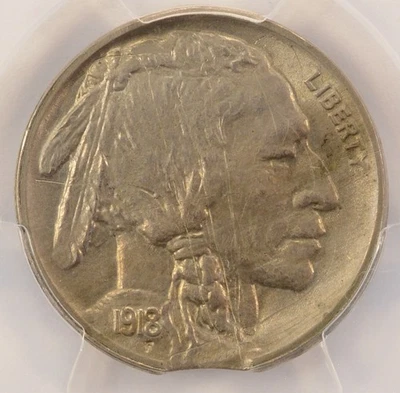 Cuello parcial de níquel búfalo 1918 5c y clip curvo graduación profesional detalles sin circular Foto 1 de 4