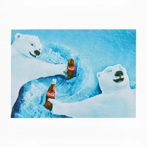 Coca-Cola Christmas Card 5"x7" - Coca-Cola Polar Bears Sparkling Holidays - Picture 1 of 2