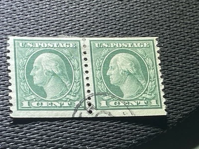 Antique US Stamp Scott #452 George Washington Very Fine Used Coil Pair - Image 1 of 2