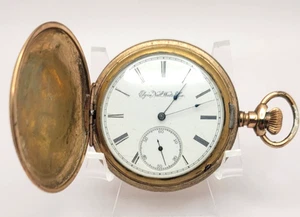 1888 Elgin Pocket Watch Size 16s 15j RR Grade 4 Model 3 Hunter works runs fast - Picture 1 of 10