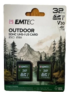 Emtec SD 32GB UHS-I U3 V30 Rugged Outdoor Series Card 2-Pack - Picture 1 of 1