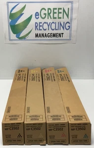 Ricoh Savin Lanier Print Cartridge Black Magenta Cyan Yellow Toner Set4 MP C3502 - Picture 1 of 4