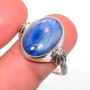 Kyanite - Nepal Gemstone 925 Sterling Silver Boho Ring s.11 R7459-3 - Picture 1 of 1