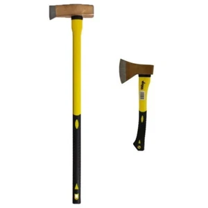 2er Beil / Axt Paket Spalthammer Set mit Fiberglas-Stiel 33cm + 90cm - Bild 1 von 4