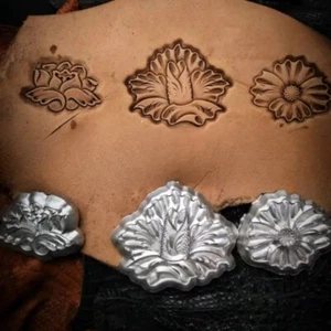 4 Stck. 3D Blume Leder Stempel Set Aluminium Form Prägen Zum Selbermachen Schnitzen Handwerk Werkzeuge - Bild 1 von 11
