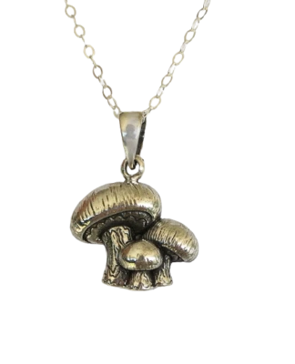 Colgante racimo de setas plata de ley con o sin collar 16"-24" Foto 1 de 4