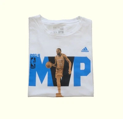ADIDAS NBA KEVIN DURANT MVP OKC THUNDER NEW NWOT VTG Y2K WHITE T SHIRT SZ L 2013 - Image 1 of 4